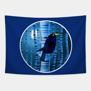 Blackbird at Night Tapestry