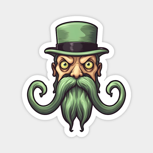 Scary green leprechaun Magnet by Clearmind Arts