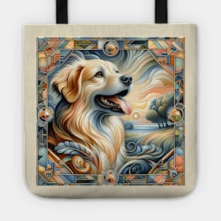 Art deco Golden Retriever Tote