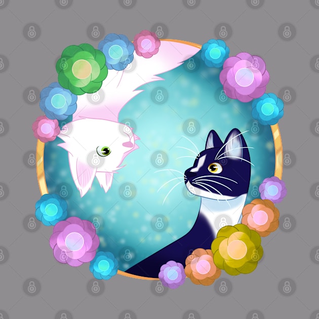 Cat Yin Yang by 5 Pink Peonies