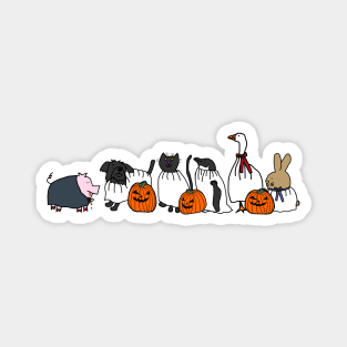 Pumpkin Head Ghost Animals Halloween Party Magnet