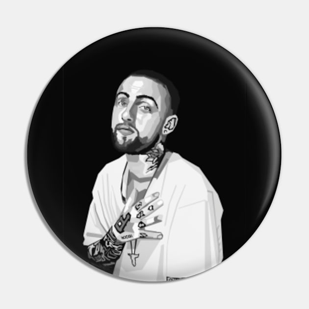 Mac Rapper BW Pin by Ken Asahvey