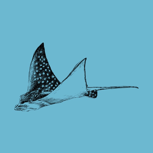 Spotted Eagle Stingray Print by rachelsfinelines