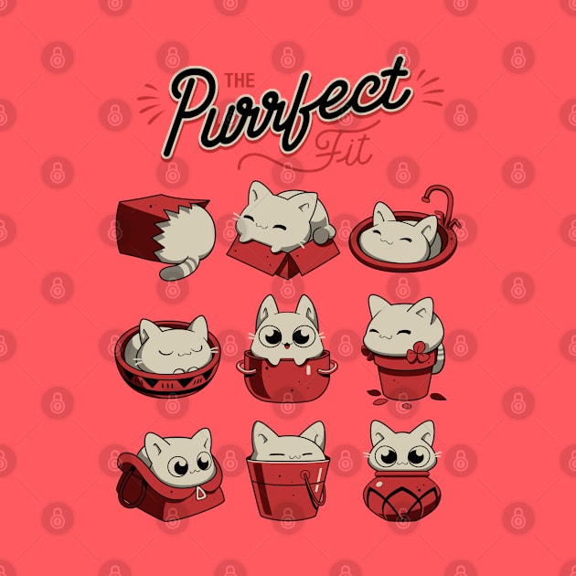 The Purrfect Fit - Funny White Cats by Snouleaf