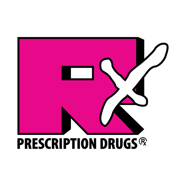 Rx Prescription Drugs Purple Retro Graphic by RxBlockhead