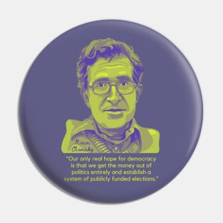 Noam Chomsky Portrait and Quote Pin