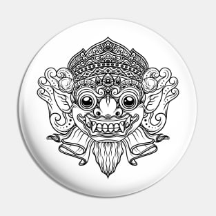 Balinese Barong Sketch with Cute and Cool Baby Face Pin