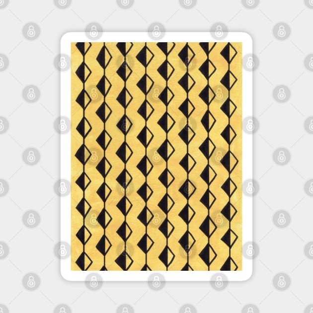 Yellow Ochre Diamond Strings Magnet by sallycummingsdesigns