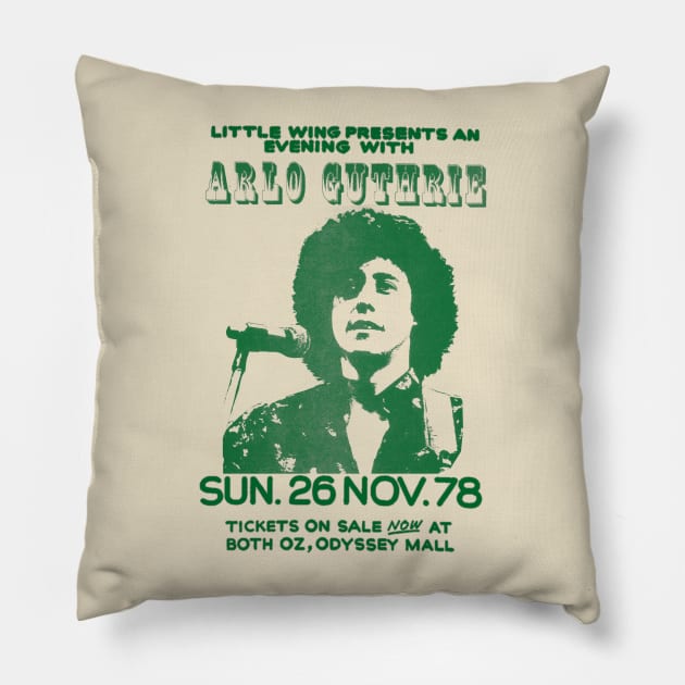 Arlo Guthrie Pillow by HAPPY TRIP PRESS