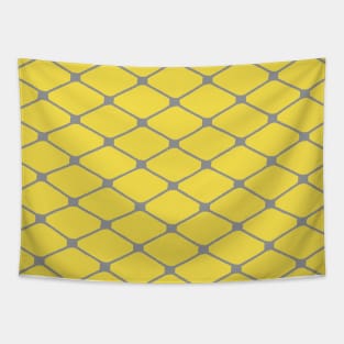 Fishnets in Ultimate Gray on Illuminating Yellow Background Tapestry