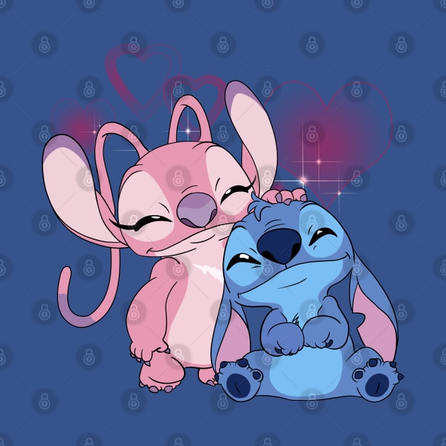 Cute Stitch & Angel by Nykos