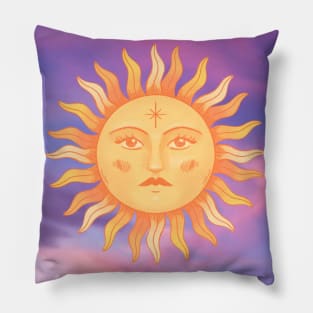 Purple Sunset Boho Sun Pillow