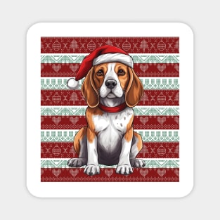 Funny Beagle Dog Christmas Ugly Magnet