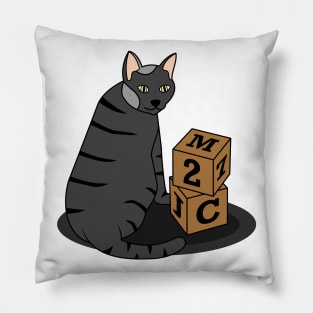 Funny black cat with cubes Pillow