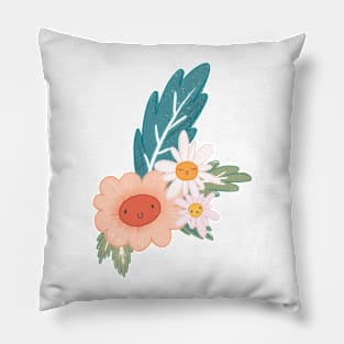 Cute Happy Flower Bunch Pillow