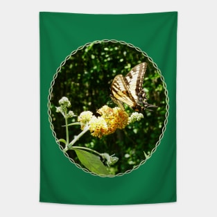 Butterfly Bush - Swallowtail on Yellow Butterfly Bush Tapestry