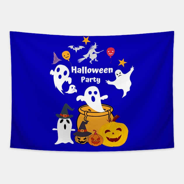 Happy Halloween T-shirt Tapestry by DakhaShop