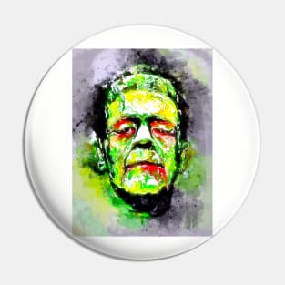 Watercolor Frankenstein Monster Pin