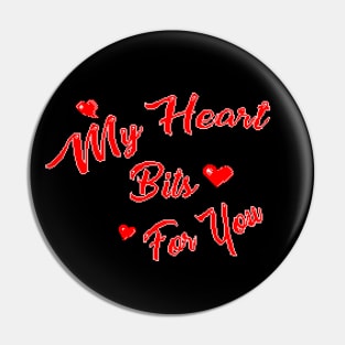 My Heart Bits For You Valentines Day 8 Bit Art Pin