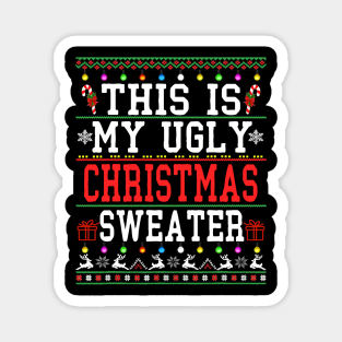 ugly sweater - ugly sweater christmas 2024 Magnet