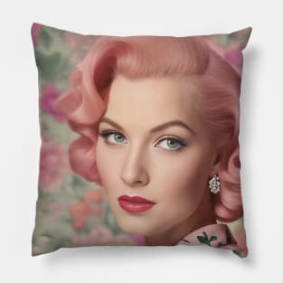 1950s Glam Woman Pillow