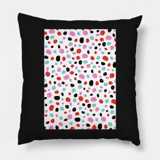 Polka dots pattern, Pink, Red, Black, Blue, Dots, Pattern, Fashion print, Funny art, Modern art, Wall art, Print, Minimalistic, Modern, Humor Pillow