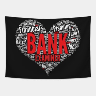 Bank Examiner Heart Shape Word Cloud product Tapestry