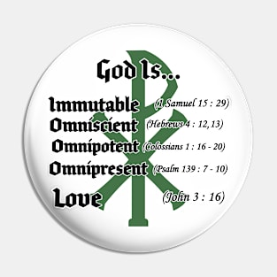 God Is ... Green Chi-Rho Pin