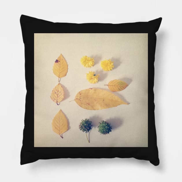 Yellow Autumn Leaves Pillow by oliviastclaire