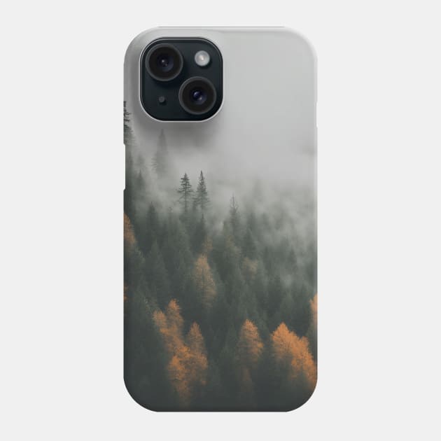 Autumn Dreams: A Misty Mountain Forest Phone Case by Alihassan-Art