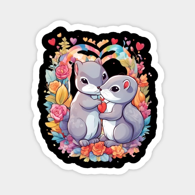 Best friends Forever Squirrel Magnet by animegirlnft