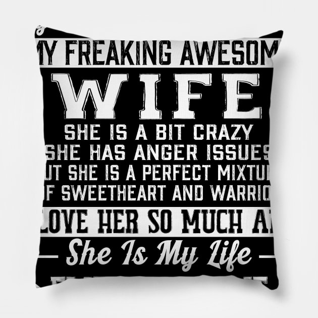 My Heart Only Beats For My Freaking Awesome Wife Pillow by Danielsmfbb