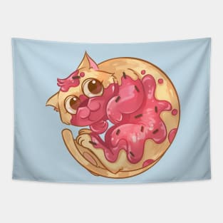 Strawberry Donut Cat Tapestry