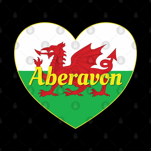 Aberavon Wales UK Wales Flag Heart by DPattonPD