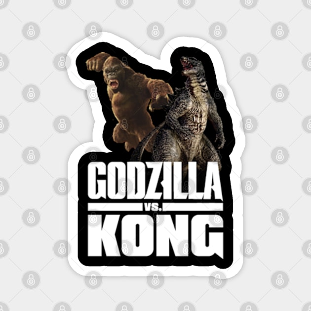 godzilla vs kong team godzilla Kong Magnet by Pannolinno