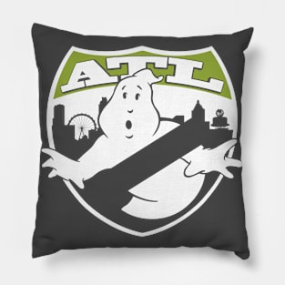 ATL Ghostbusters Stylized, Dark Transparent + Green Pillow