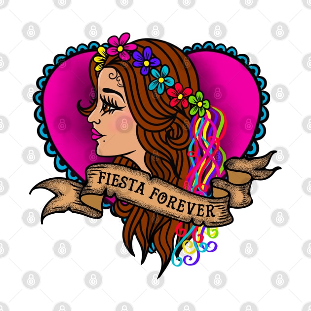 Fiesta Forever - San Antonio TX Fiesta Tattoo Girl by TheCraftyDrunkCo