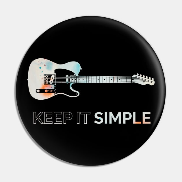 Keep It Simple T-Style Electric Guitar Texture Pin by nightsworthy