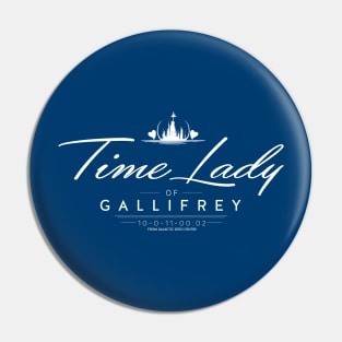 Time Lady - white print Pin