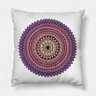 Pink to purple gradient mandala Pillow