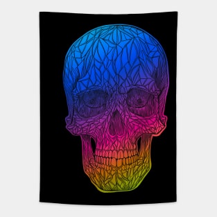 Inverted rainbow skull Tapestry