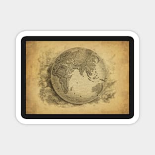 Old Map - Vintage - planet earth - terrestrial globe Magnet