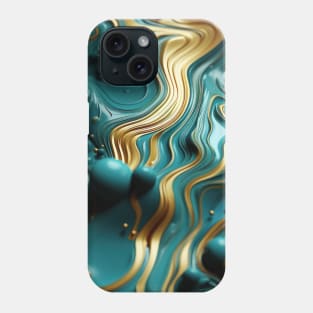 Funky Facade: Trompe-l’oeil Green Turquoise and Gold Phone Case