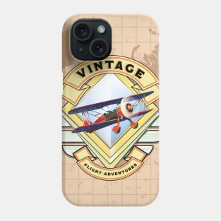 Vintage Flight Adventure travel poster. Phone Case