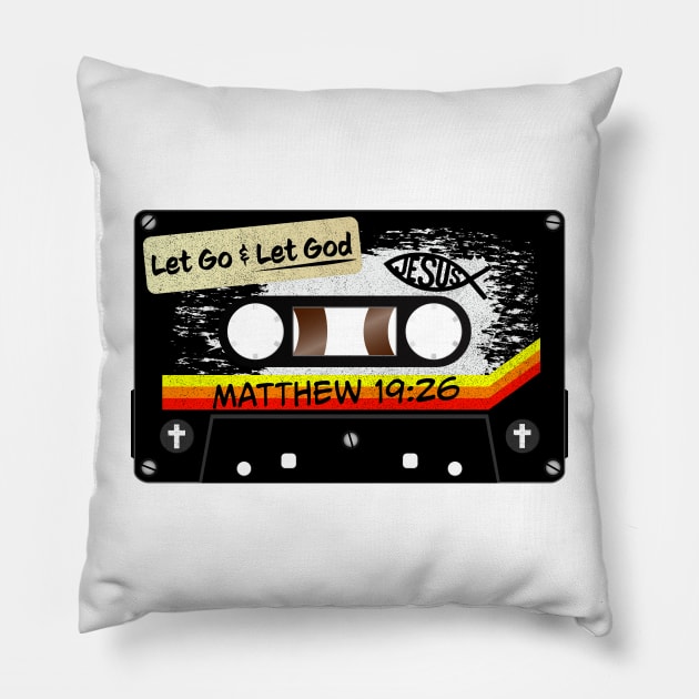 Let Go & Let God Jesus Christian Scripture Pillow by ArtistheJourney