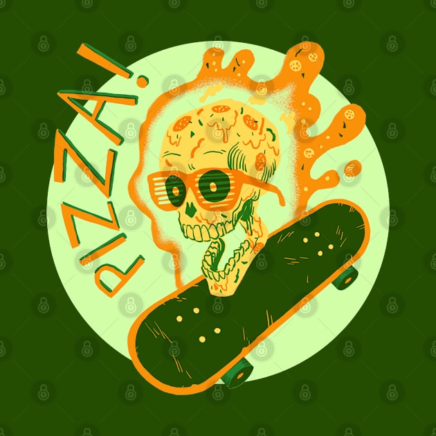 Pizza Skull Sticker by Chi-Yun