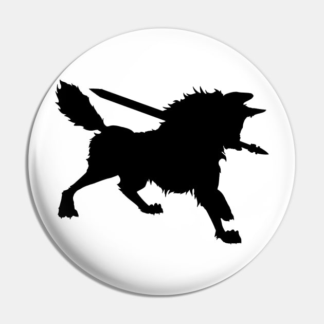 Great Grey Wolf Sif Silhouette Pin by mcwolfyx