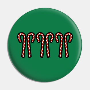 Two Candy Canes Christmas Trio Pin