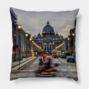 Speeding Past St Peter's Rome Pillow