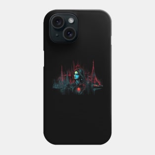 Paris Cyber Siren A Cyberpunk Cityscape with a Cyborg Woman Phone Case